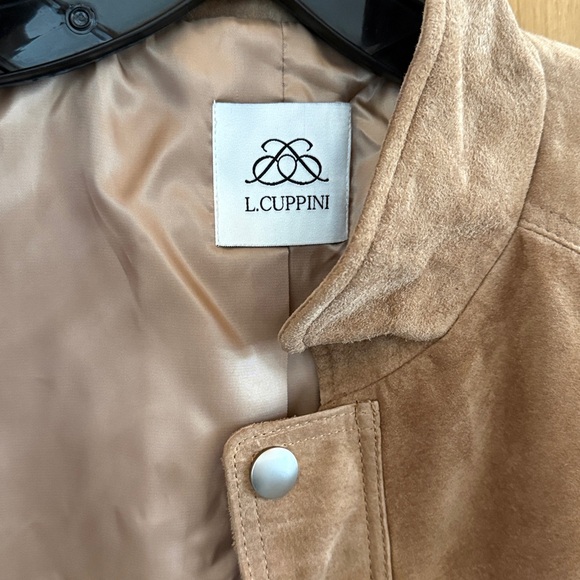 L. Cuppini The Becky Suede Cropped Jacket in Color Beige Suede Womens Size Small - Picture 5 of 15